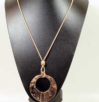 Gold Disc Long Necklace