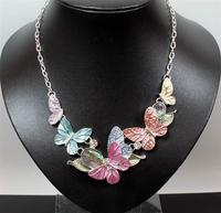 Multi Coloured Butterflies Necklace.