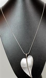 Long Silver Heart Necklace