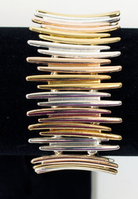 Silver/Rose Gold/Gold Spikes Bracelet
