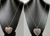 Reversible Silver Tree Of Life Heart Long Necklace