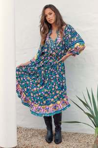 Jasmine Midi Dress in Star Sapphire Print 20% off