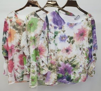 Ruched Sleeve Flower Print Top now reduced